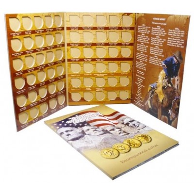  Альбом-планшет коллекционный для памятных 1-долларовых монет США. Производство Россия.