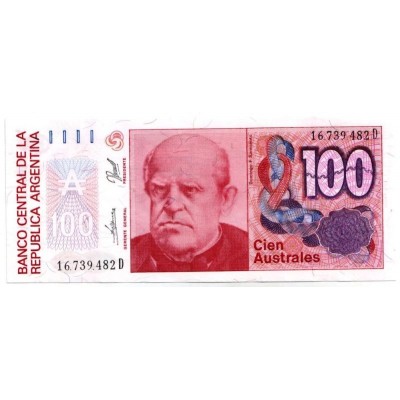 Банкнота 100 аустралей. Аргентина.