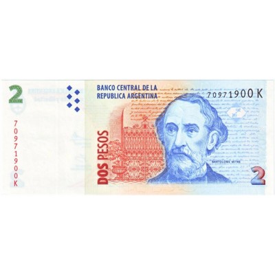 Банкнота 2 песо. Аргентина.