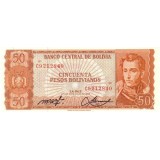 Банкнота 50 песо, 1962 год, Боливия.