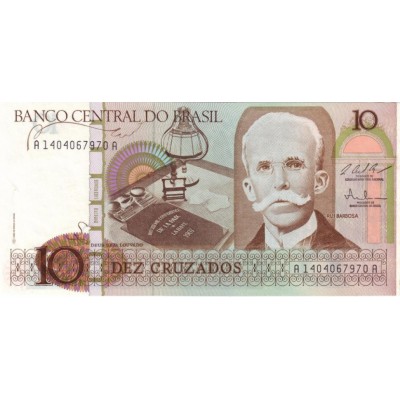 Банкнота 10 крузадо, 1987 год, Бразилия.