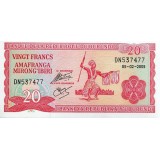 Банкнота 20 франков. 2005 год, Бурунди.