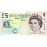 Банкнота 5 фунтов. 2002 год, Великобритания.
