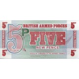 Банкнота 5 пенсов. 1972 год, Великобритания (Британская Армия). 6 серия.