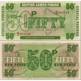 Банкнота 50 пенсов. Великобритания (Британская Армия). 6 серия.