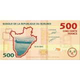 Банкнота 500 франков. 2015 год, Бурунди.