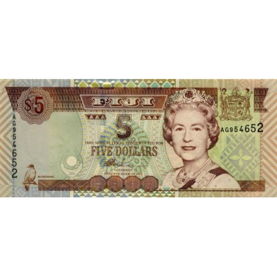 Банкнота 5 долларов, Фиджи.