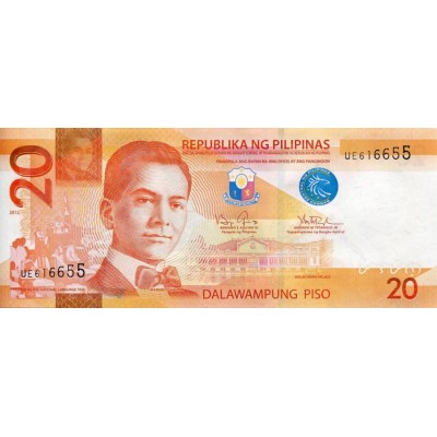 Банкнота 20 песо. 2012 год, Филиппины.