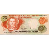 Банкнота 20 песо. 1970 год, Филиппины. (Вар. II)
