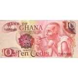 Банкнота 10 седи, 1973 год, Гана.