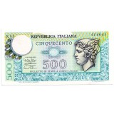 Банкнота 500 лир. 1974 год, Италия.