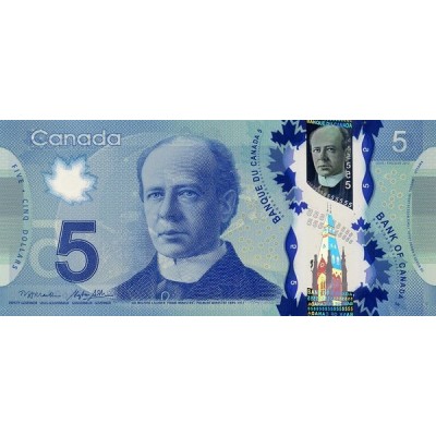 Банкнота 5 долларов. 2013 год, Канада.