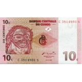 Банкнота 10 сантимов. 1997 год, Конго.