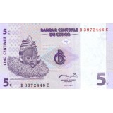 Банкнота 5 сантимов. 1997 год, Конго.