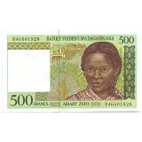 Банкнота 500 франков. Мадагаскар.