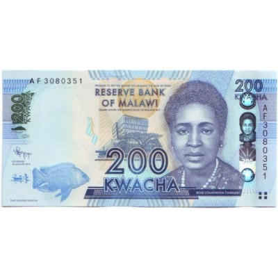 Банкнота 200 квача. 2012 год, Малави.
