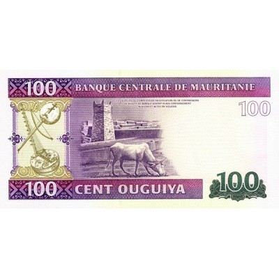 Банкнота 100 угий. 2011 год, Мавритания.