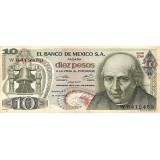 Банкнота 1 песо. 1975 год, Мексика.