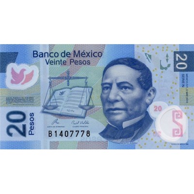 Банкнота 20 песо. 2010 год, Мексика.