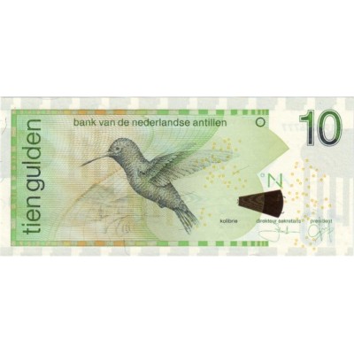 Банкнота 10 гульденов. 2012 год, Нидерландские Антильские острова.