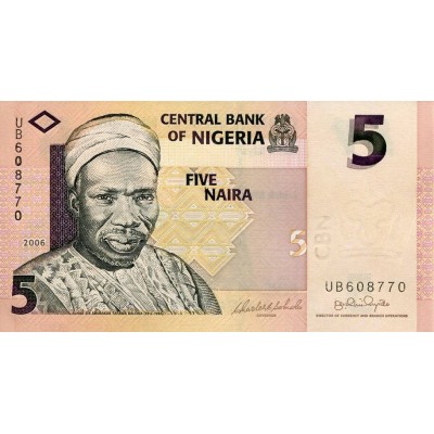 Банкнота 5 найр. 2006 год, Нигерия.