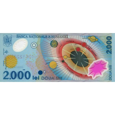 Банкнота 2000 лей. 1999 год, Румыния.
