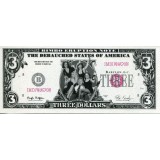 Вечеринка Клинтона. Сувенирная банкнота 3 доллара. США.