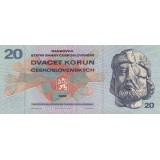 Банкнота 20 крон. 1970 год, Чехословакия.