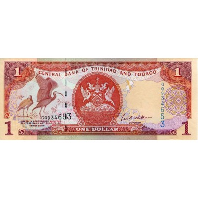 Банкнота 1 доллар. 2006 год, Тринидад и Тобаго.