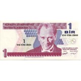 Банкнота 1 лира. 2005 год, Турция.