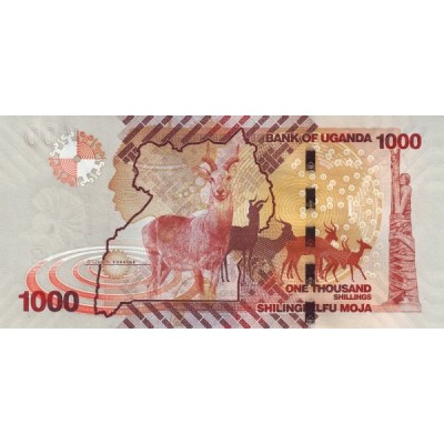 Банкнота 1000 шиллингов. 2010 год, Уганда.