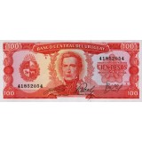 Банкнота 100 песо. 1967 год, Уругвай.