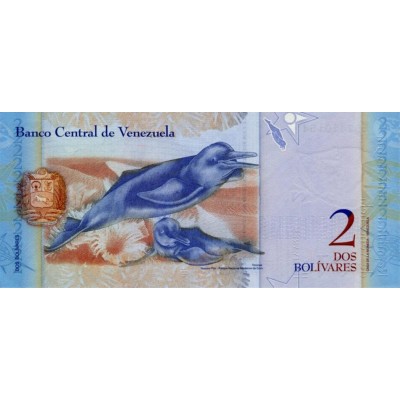 Банкнота 2 боливара. 2008 год, Венесуэла.
