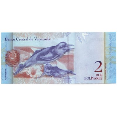 Банкнота 2 боливара. 2012 год, Венесуэла.