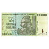 Банкнота 10 триллионов долларов. 2008 год, Зимбабве.
