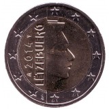Монета 2 евро. 2014 год, Люксембург.