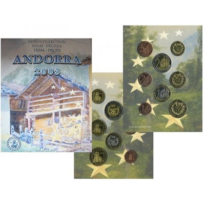 Набор пробных евро Андорры 2003 года в буклете