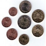 Набор монет евро (8 штук). 2009 год, Австрия.