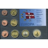 Набор пробных евро  Дании 2006 года в блистере