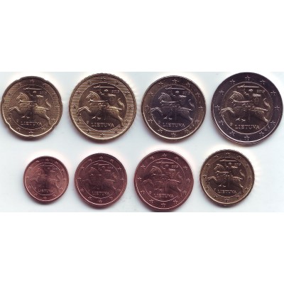  Набор монет евро (8 шт). 2014 год, Литва.