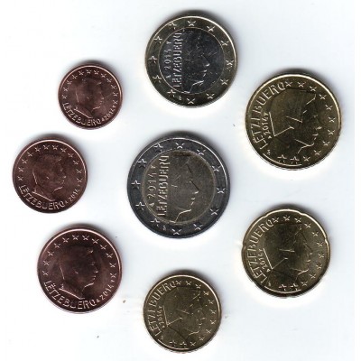 Набор монет евро (8 штук). 2014 год, Люксембург.