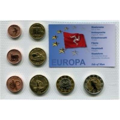 Набор пробных евро Острова Мэн 2006 года в блистере