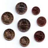 Набор монет евро (8 шт). Кипр, 2010 год.