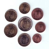 Набор монет евро (8 шт). 2009 год, Испания.