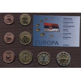 Набор пробных евро Сербии 2006 года в блистере