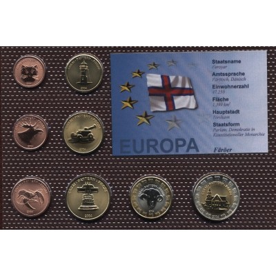 Набор пробных евро Фарерские Острова 2004 года в блистере