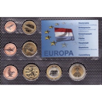 Набор пробных евро  Люксембурга  2001 года в блистере