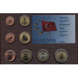 Набор пробных евро Турции 2008 года в блистере