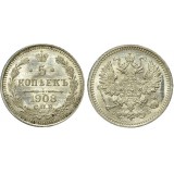 Монета 5 копеек  1908 года (СПБ-ЭБ) Российская Империя (арт н-50095)