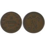 Монета 10 пенни 1905 года  Финляндия в составе Российской Империи